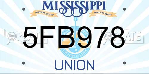 5FB978 Mississippi License Plate