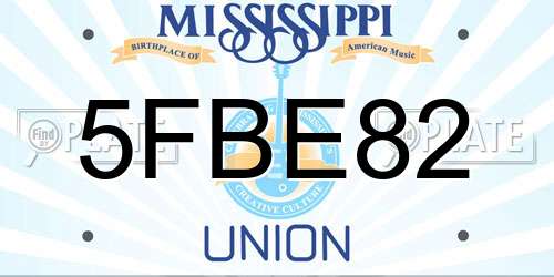 5FBE82 Mississippi License Plate
