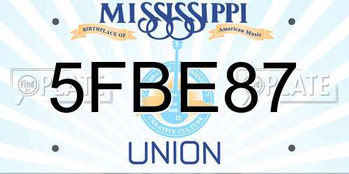 5FBE87 Mississippi License Plate