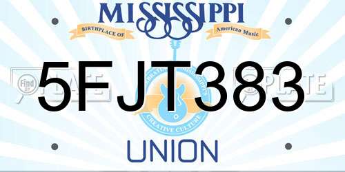 5FJT383 Mississippi License Plate