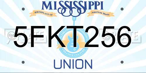 5FKT256 Mississippi License Plate