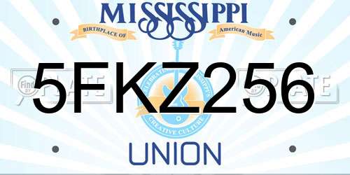5FKZ256 Mississippi License Plate