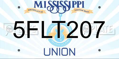 5FLT207 Mississippi License Plate