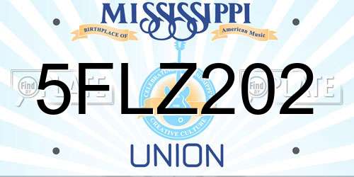5FLZ202 Mississippi License Plate
