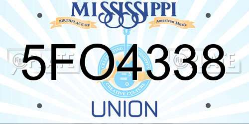 5FO4338 Mississippi License Plate
