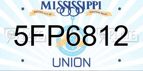 5FP6812 Mississippi License Plate