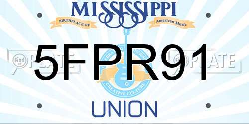 5FPR91 Mississippi License Plate