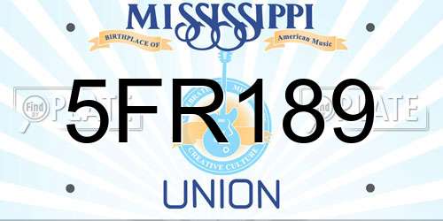 5FR189 Mississippi License Plate