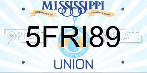 5FRI89 Mississippi License Plate