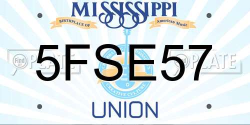 5FSE57 Mississippi License Plate
