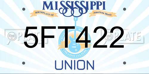 5FT422 Mississippi License Plate