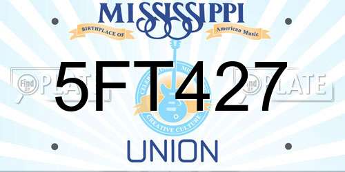 5FT427 Mississippi License Plate