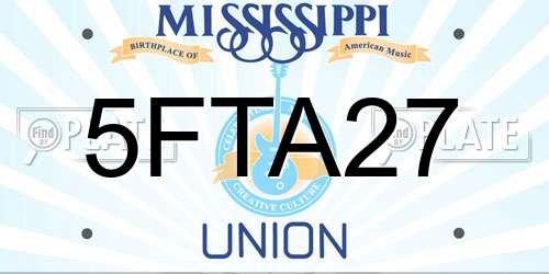 5FTA27 Mississippi License Plate