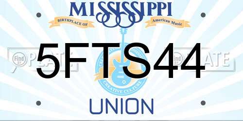 5FTS44 Mississippi License Plate
