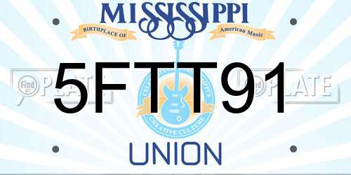 5FTT91 Mississippi License Plate