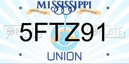 5FTZ91 Mississippi License Plate
