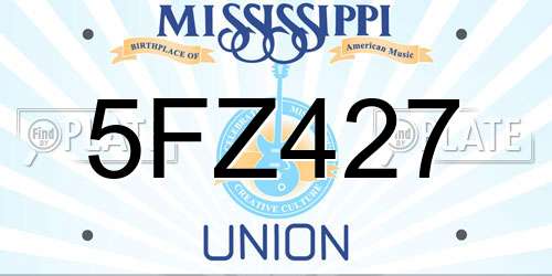 5FZ427 Mississippi License Plate
