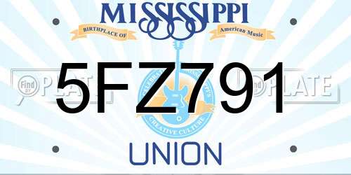 5FZ791 Mississippi License Plate