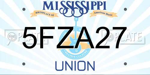 5FZA27 Mississippi License Plate