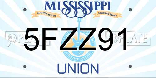 5FZZ91 Mississippi License Plate
