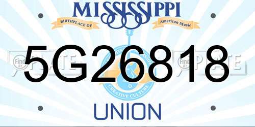 5G26818 Mississippi License Plate