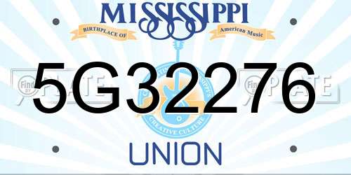 5G32276 Mississippi License Plate