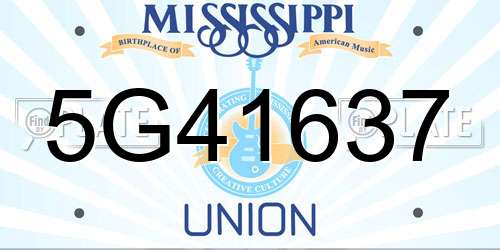 5G41637 Mississippi License Plate
