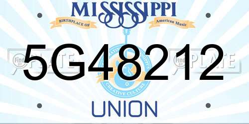5G48212 Mississippi License Plate