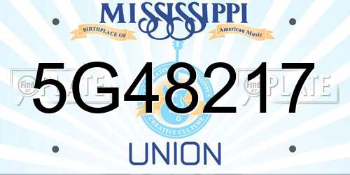 5G48217 Mississippi License Plate