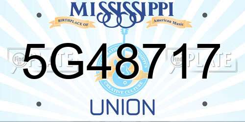 5G48717 Mississippi License Plate