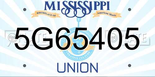 5G65405 Mississippi License Plate