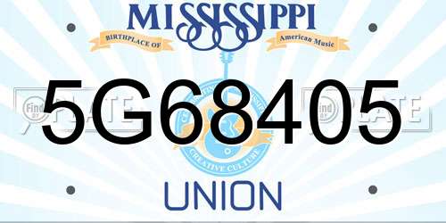 5G68405 Mississippi License Plate
