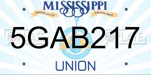 5GAB217 Mississippi License Plate