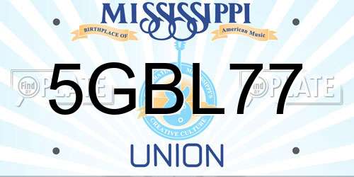 5GBL77 Mississippi License Plate