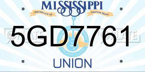 5GD7761 Mississippi License Plate