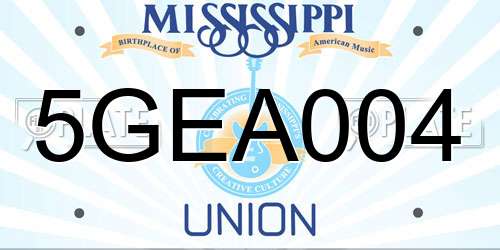 5GEA004 Mississippi License Plate