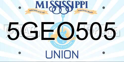 5GEO505 Mississippi License Plate