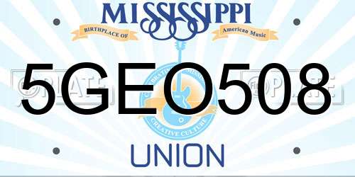 5GEO508 Mississippi License Plate