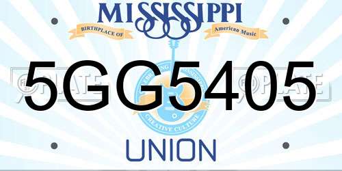 5GG5405 Mississippi License Plate