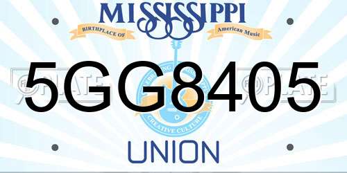 5GG8405 Mississippi License Plate