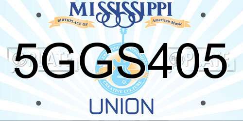 5GGS405 Mississippi License Plate