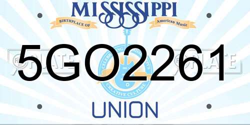 5GO2261 Mississippi License Plate