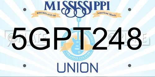 5GPT248 Mississippi License Plate