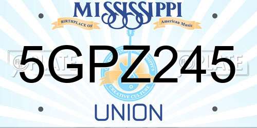 5GPZ245 Mississippi License Plate