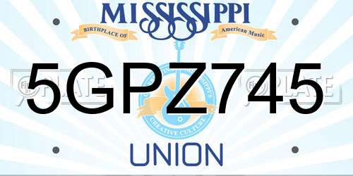 5GPZ745 Mississippi License Plate