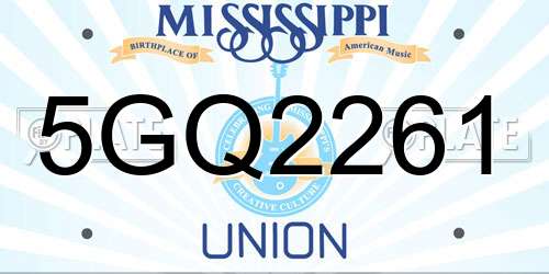 5GQ2261 Mississippi License Plate