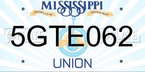 5GTE062 Mississippi License Plate