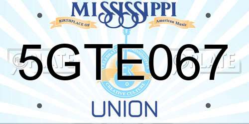 5GTE067 Mississippi License Plate