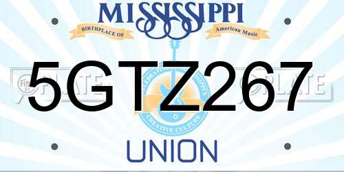 5GTZ267 Mississippi License Plate