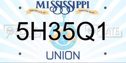 5H35Q1 Mississippi License Plate